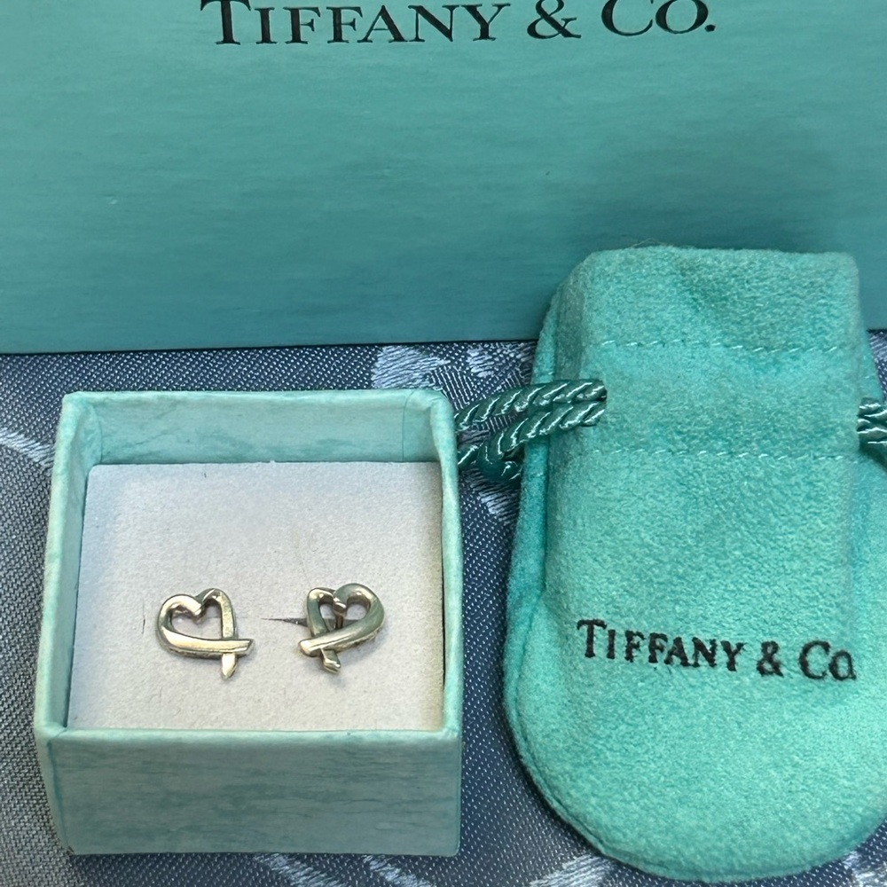 488789 Tiffany & Co Paloma Picasso Sterling Loving Hearts Earrings 20806